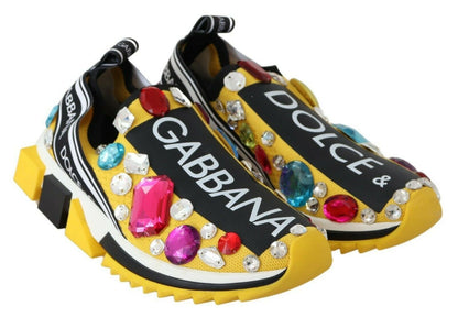 Dolce & Gabbana Embellished Yellow Sorrento Sneakers