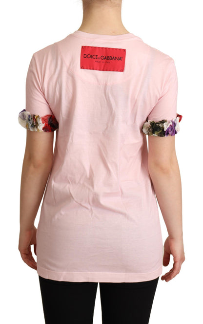 Dolce & Gabbana Elegant Floral Rose Applique T-Shirt