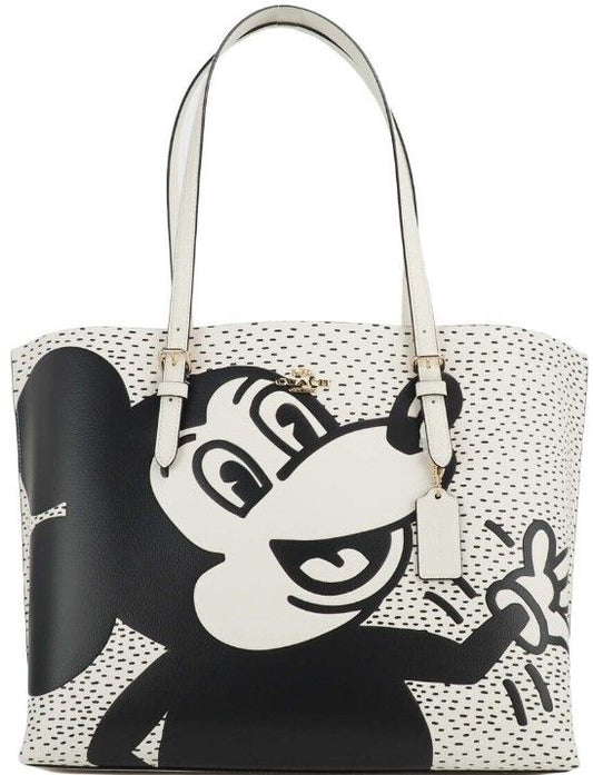 COACH (C6978) Mickey Mouse X Keith Haring Mollie Bolso grande de cuero al hombro