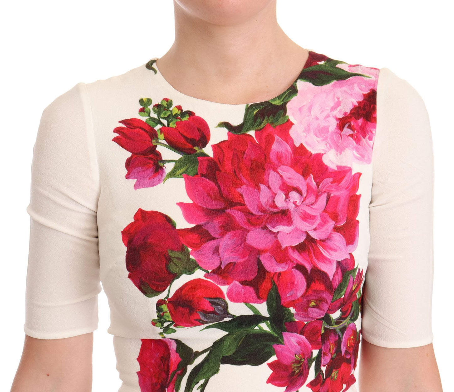 Dolce & Gabbana Elegant Floral Midi Bodycon Dress