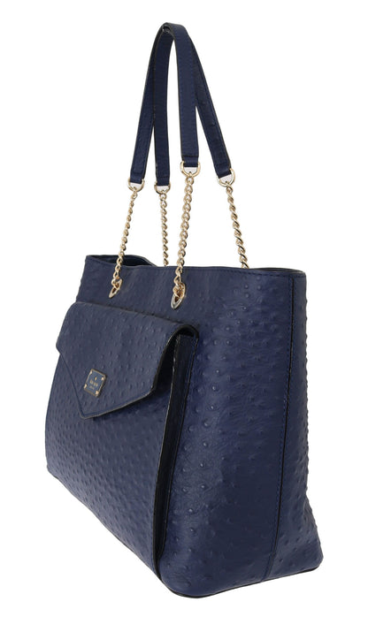 Kate Spade Bolso de cuero azul Halsey la vita de avestruz