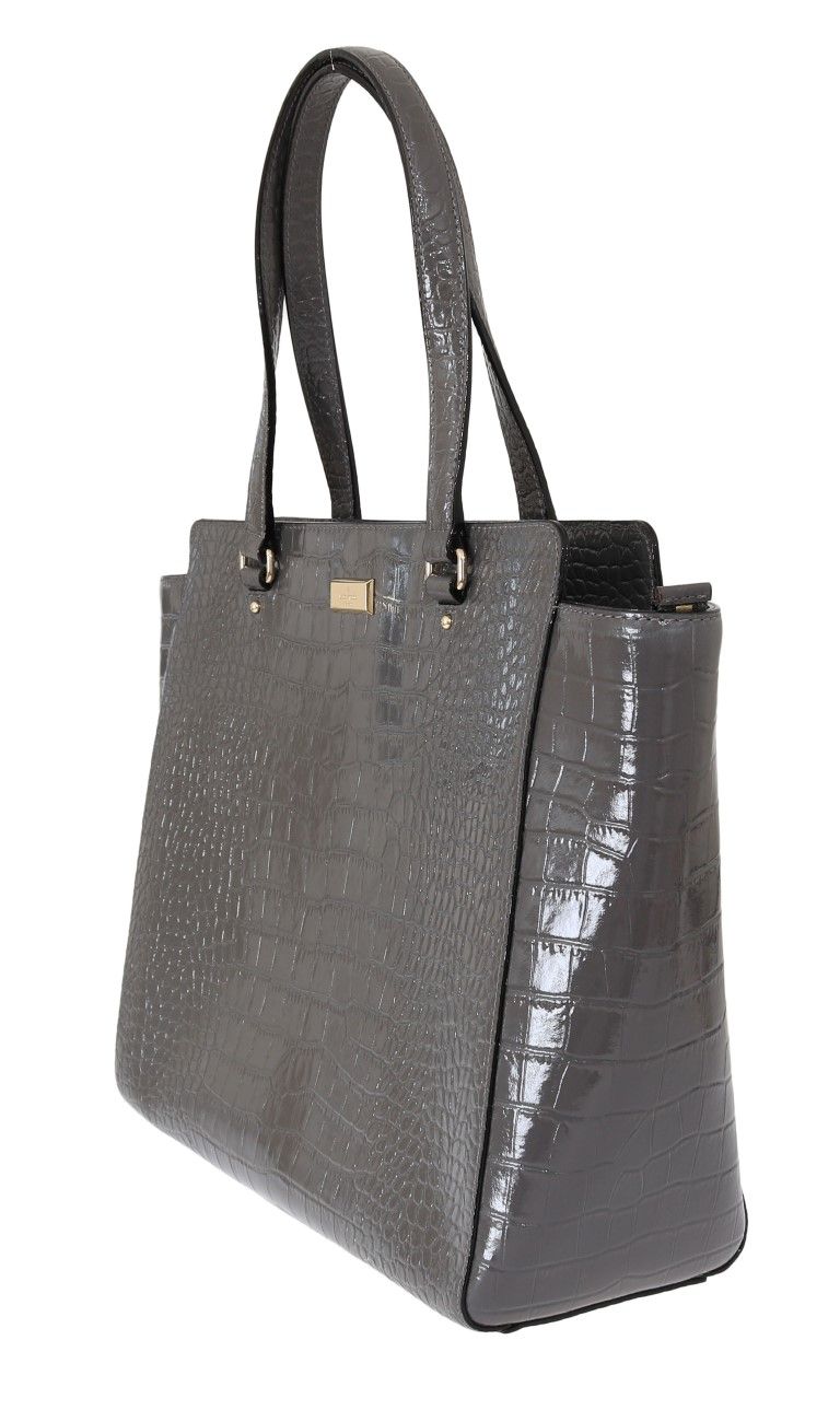 Bolso de mano gris Elissa Bristol Drive de cocodrilo de Kate Spade