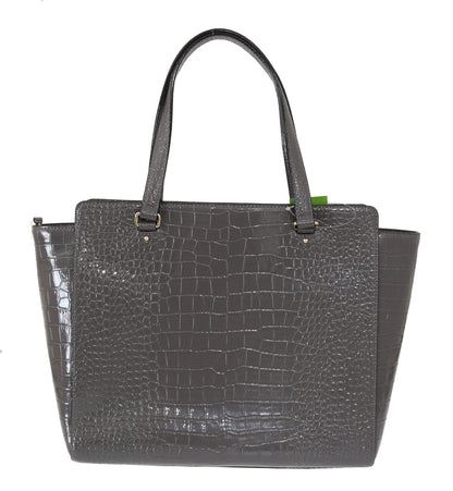 Bolso de mano gris Elissa Bristol Drive de cocodrilo de Kate Spade