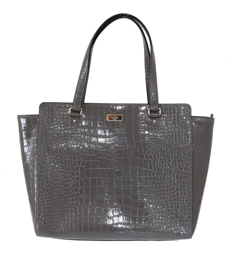 Bolso de mano gris Elissa Bristol Drive de cocodrilo de Kate Spade