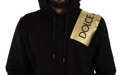 Dolce & Gabbana Elevate Your Style with a Black Golden-Logo Pullover