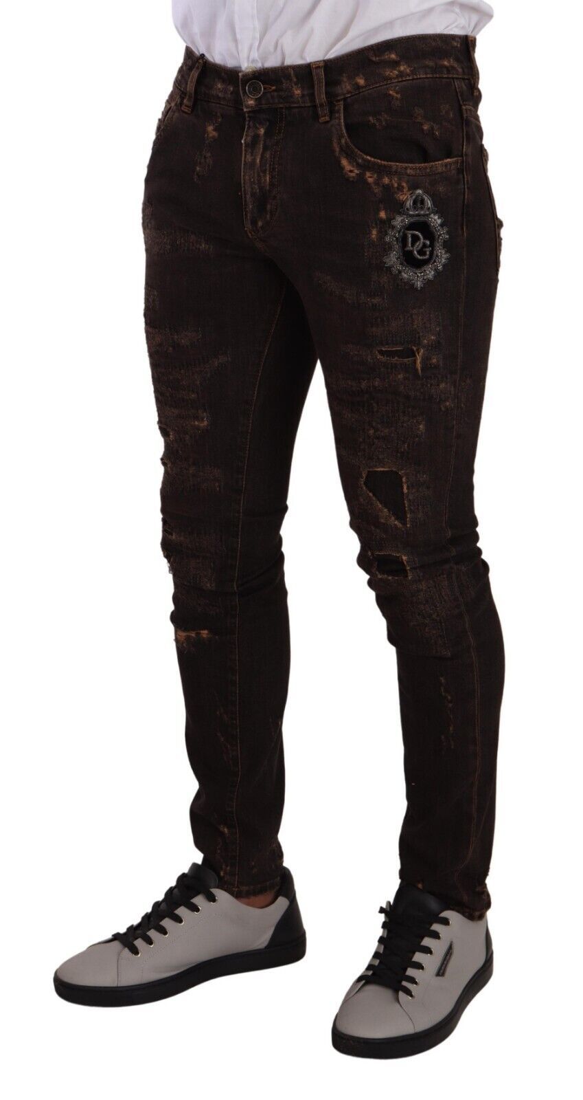 Dolce & Gabbana Slim Fit Distressed Skinny Denim Jeans