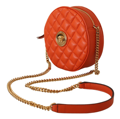 Versace Bolso bandolera redondo Medusa de piel de napa roja