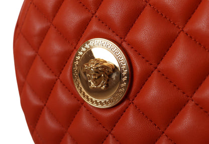 Versace Bolso bandolera redondo Medusa de piel de napa roja