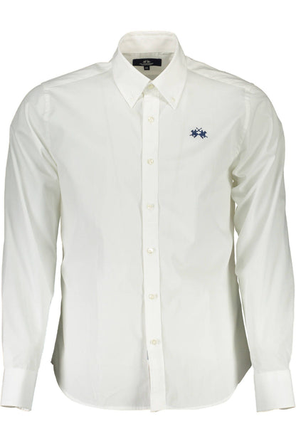 La Martina White Cotton Men Shirt