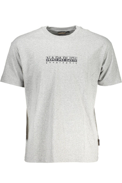 Napapijri Gray Cotton Men T-Shirt