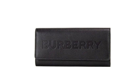 Cartera tipo clutch con solapa y logo de la marca en relieve de cuero granulado negro Porter de Burberry