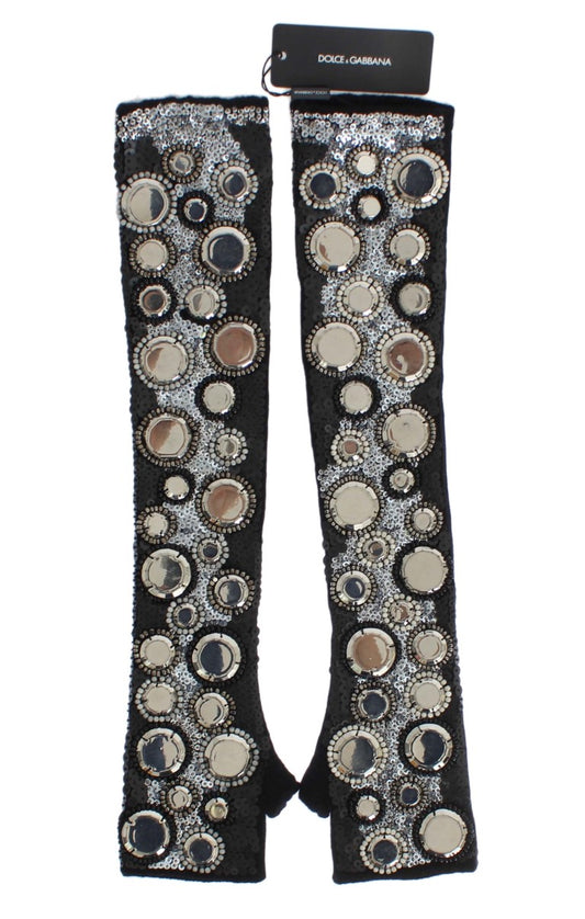 Dolce & Gabbana Sequin-Embellished Cashmere Fingerless Gloves