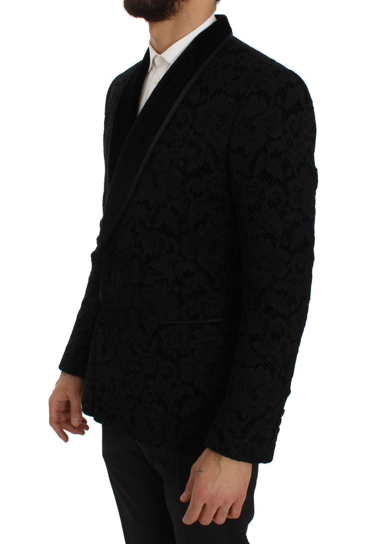 Dolce & Gabbana Elegant Slim Fit Black Silk-Blend Blazer