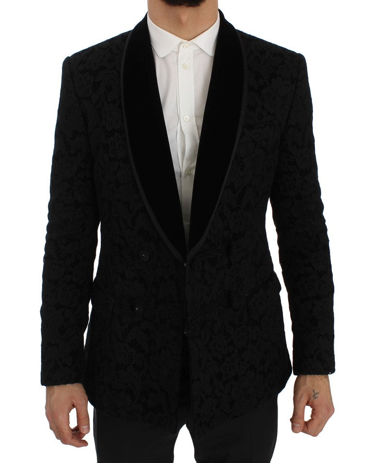 Dolce & Gabbana Elegant Slim Fit Black Silk-Blend Blazer