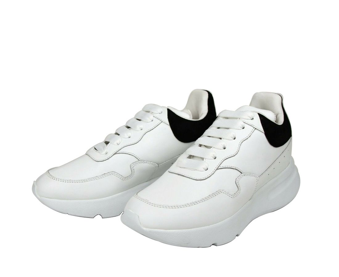 Alexander McQueen Alexander McQueen Zapatillas de ante de cuero blanco para mujer