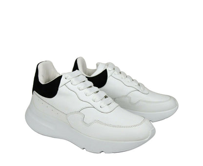 Alexander McQueen Alexander McQueen Zapatillas de ante de cuero blanco para mujer