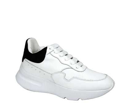 Alexander McQueen Alexander McQueen Zapatillas de ante de cuero blanco para mujer