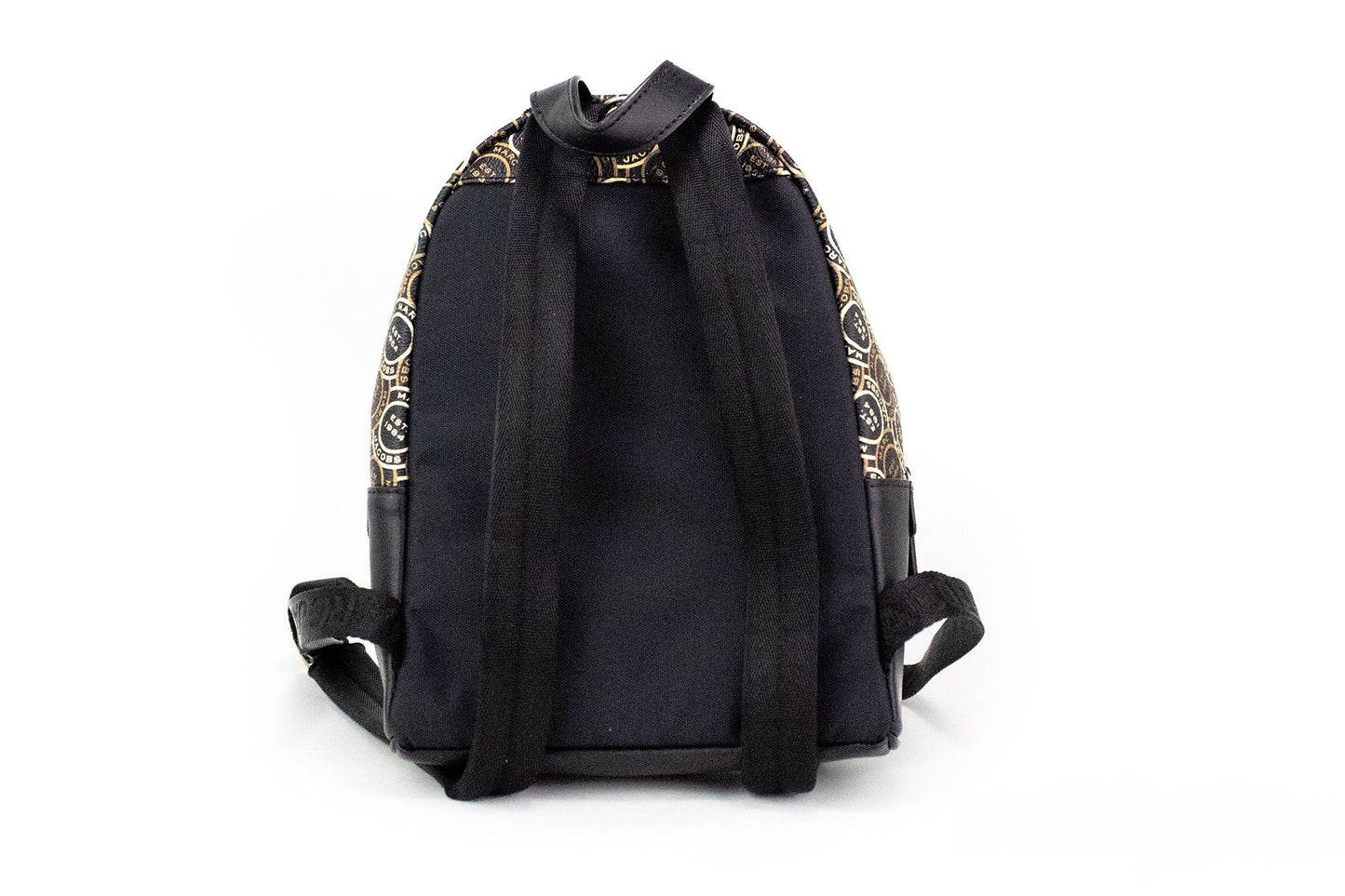 Marc Jacobs Signet Mini Mochila De Hombro De Cuero Estampada Con Logo Negro