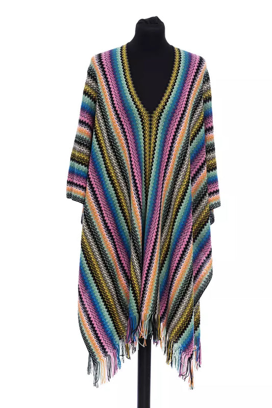 Poncho de lana multicolor Missoni