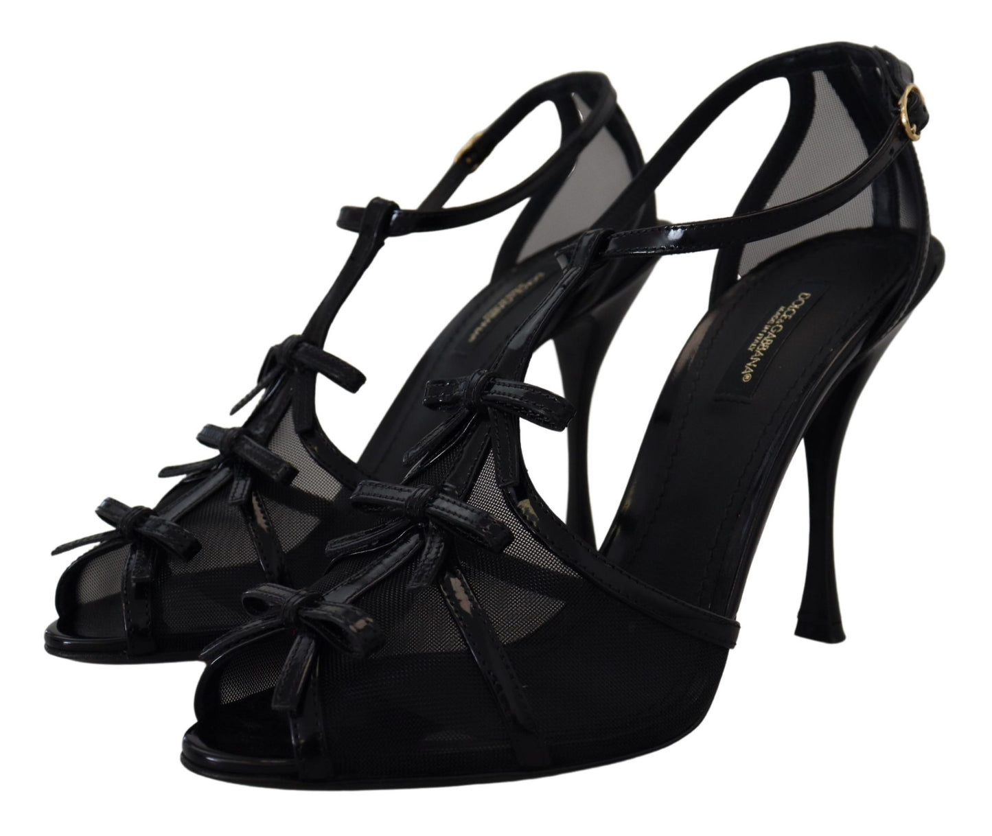 Dolce & Gabbana Elegant Black Stiletto Heeled Sandals