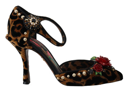 Dolce & Gabbana Chic Leopard Ankle Strap Sandal Heels