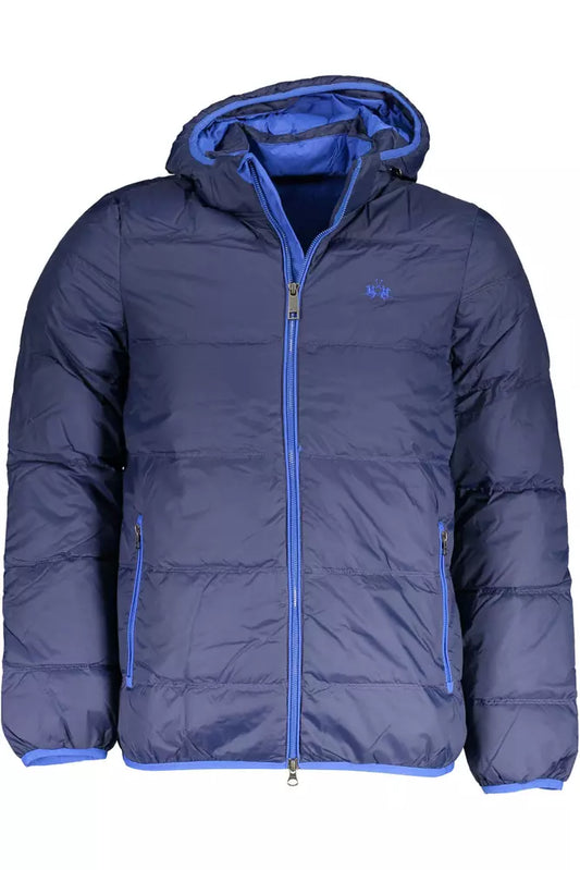 La Martina Blue Polyamide Men Jacket