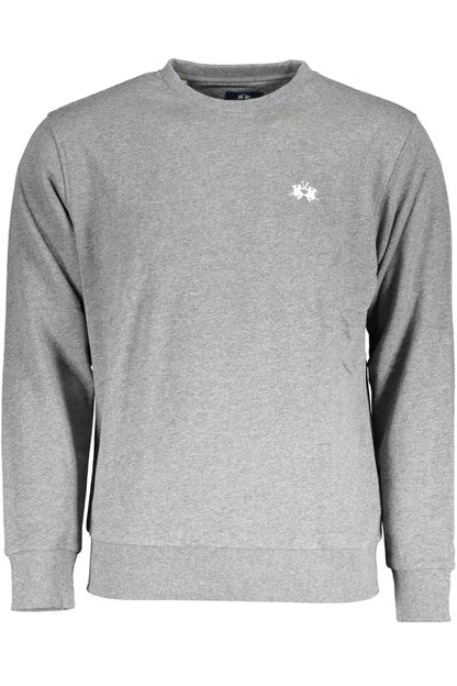 La Martina Gray Cotton Men Sweater