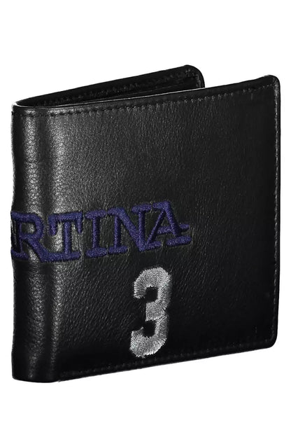 La Martina Black Leather Men Wallet