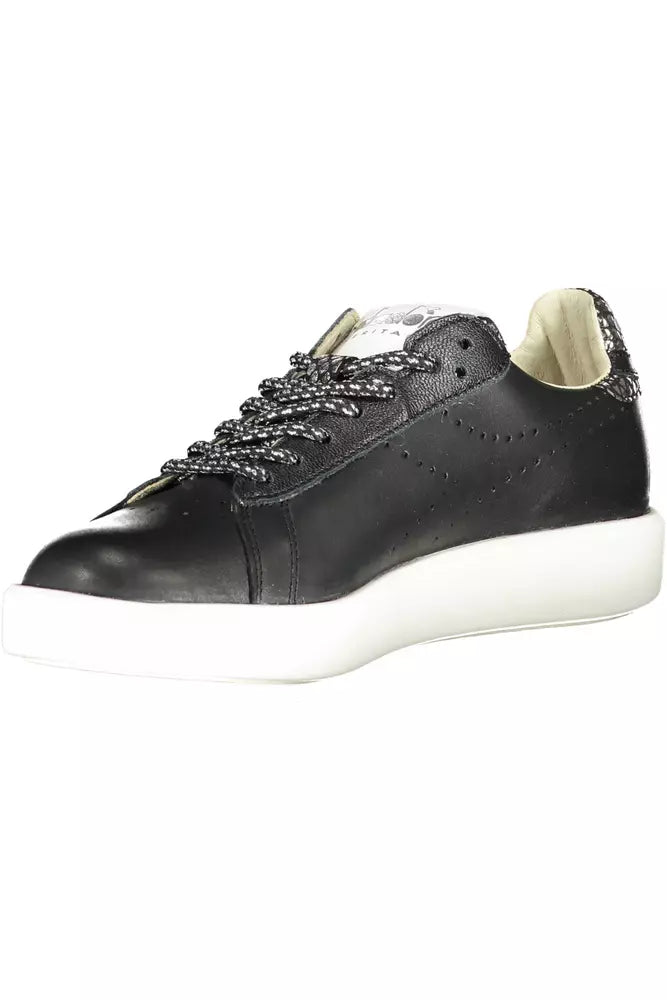 Diadora Black Leather Women Sneaker