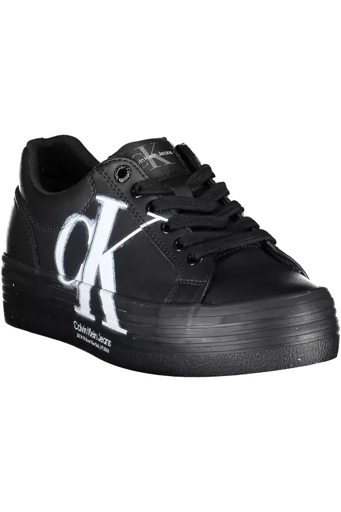 Calvin Klein Black Leather Women Sneaker