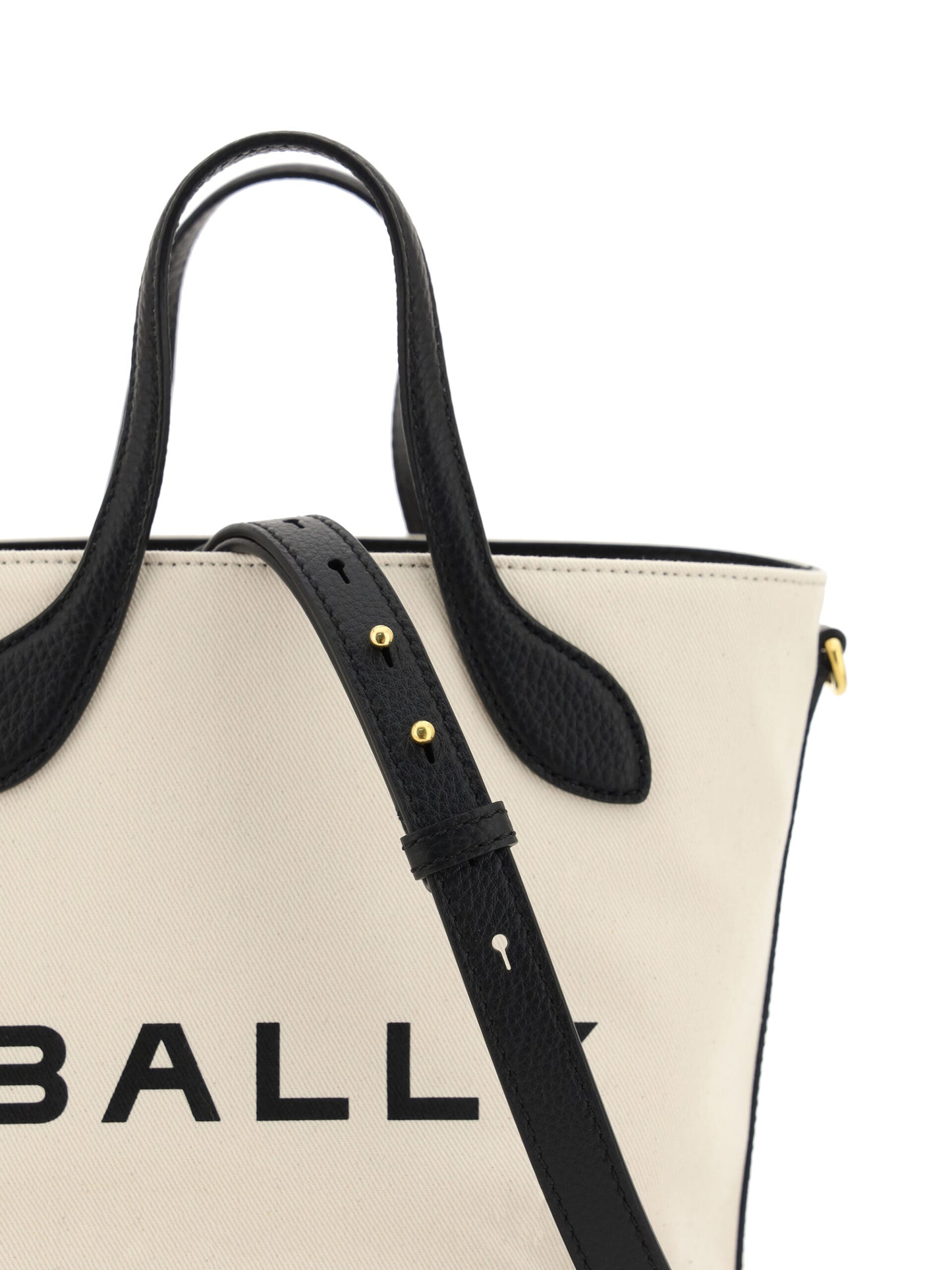 Bally Elegant Monogram Bucket Bag in Black & White