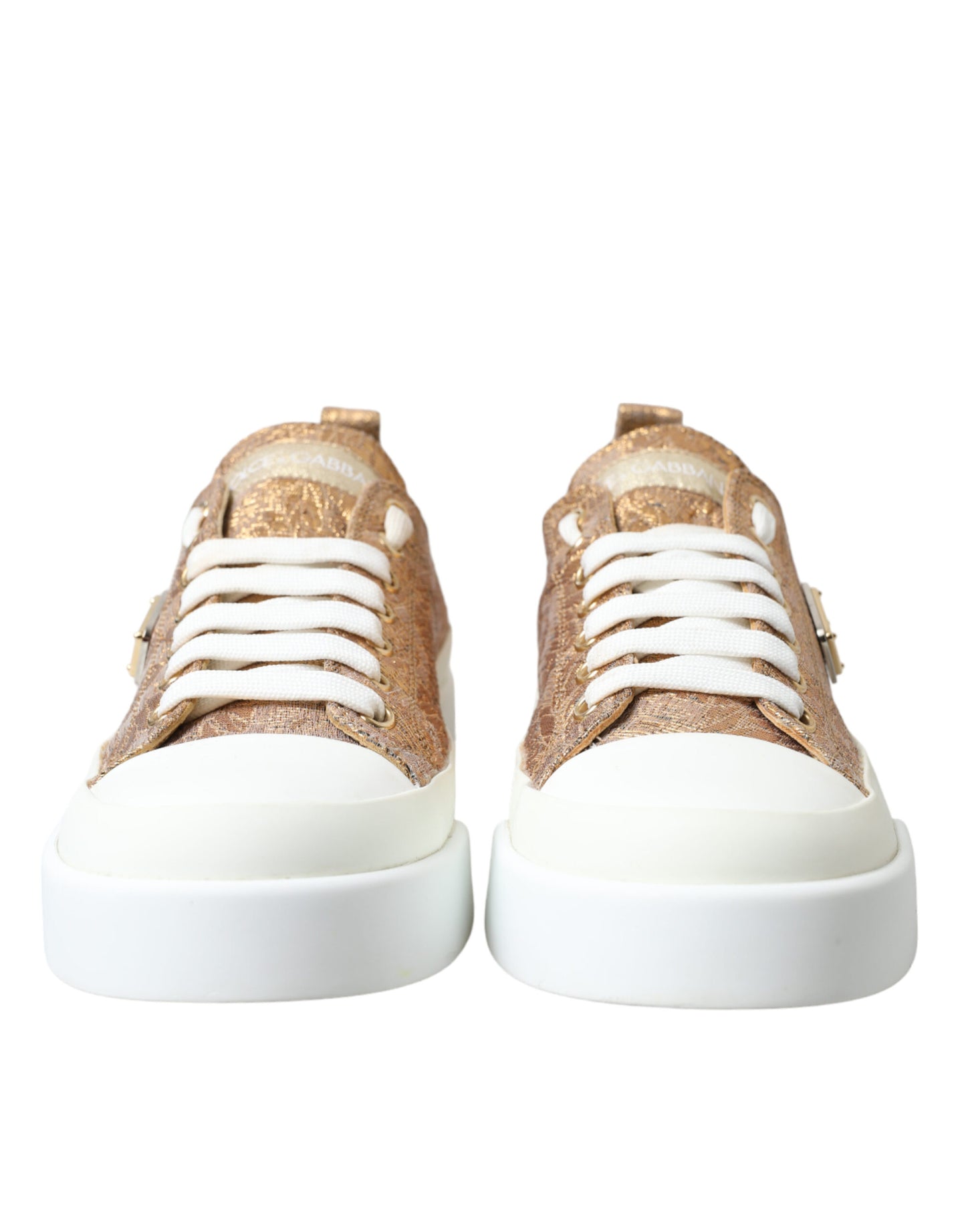 Dolce & Gabbana Elegant Gold Low-Top Sneakers - Chic Comfort Footwear