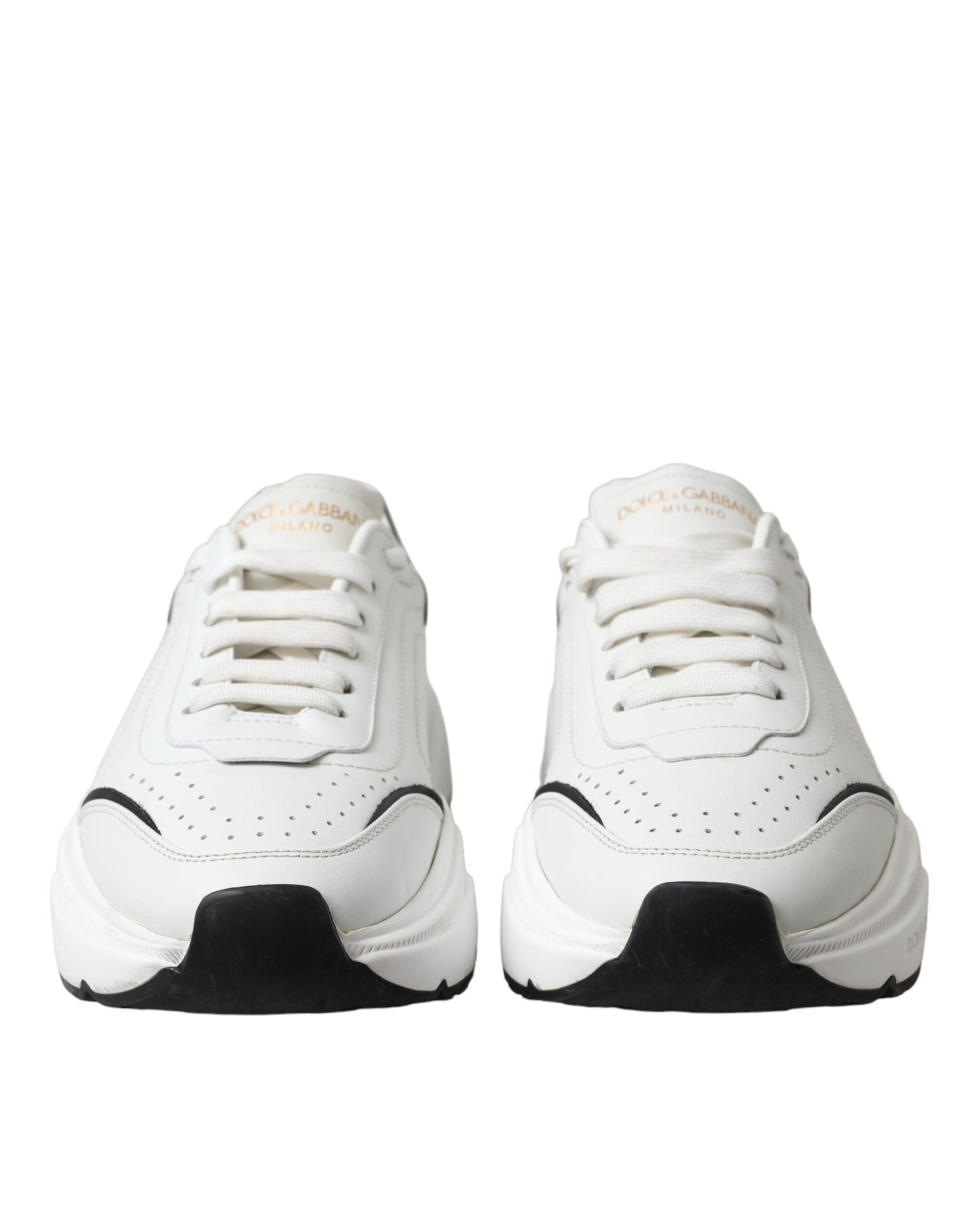 Dolce & Gabbana Chic Black & White Daymaster Leather Sneakers