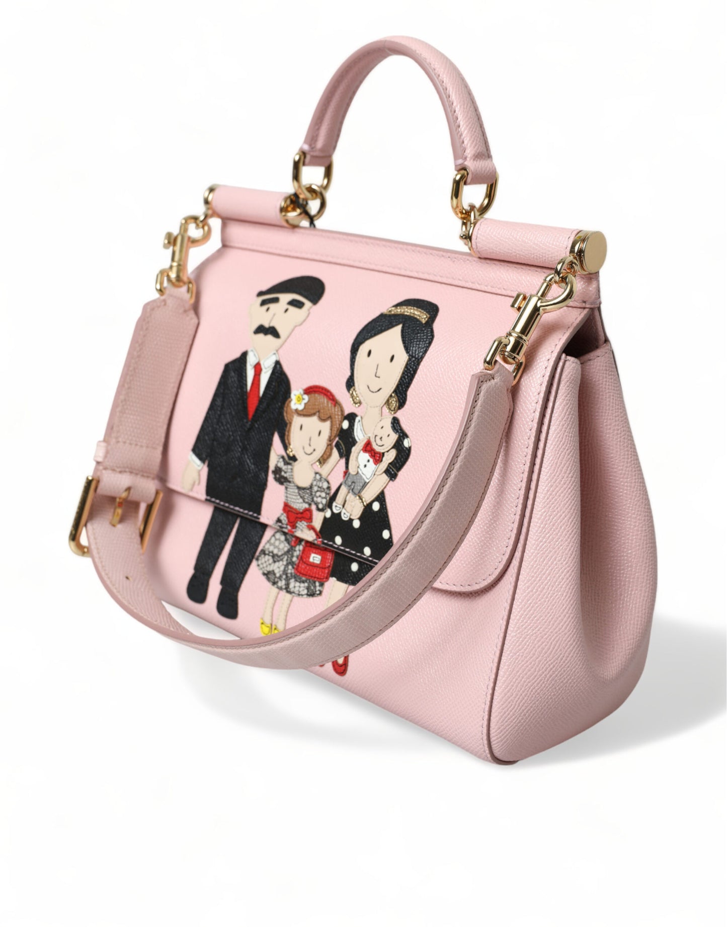 Dolce & Gabbana Chic Pink Sicily Leather Shoulder Bag