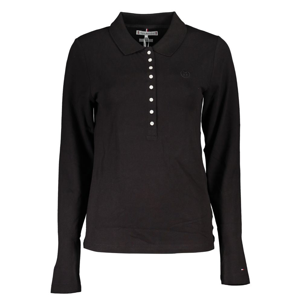 Tommy Hilfiger Black Cotton Women Polo Shirt