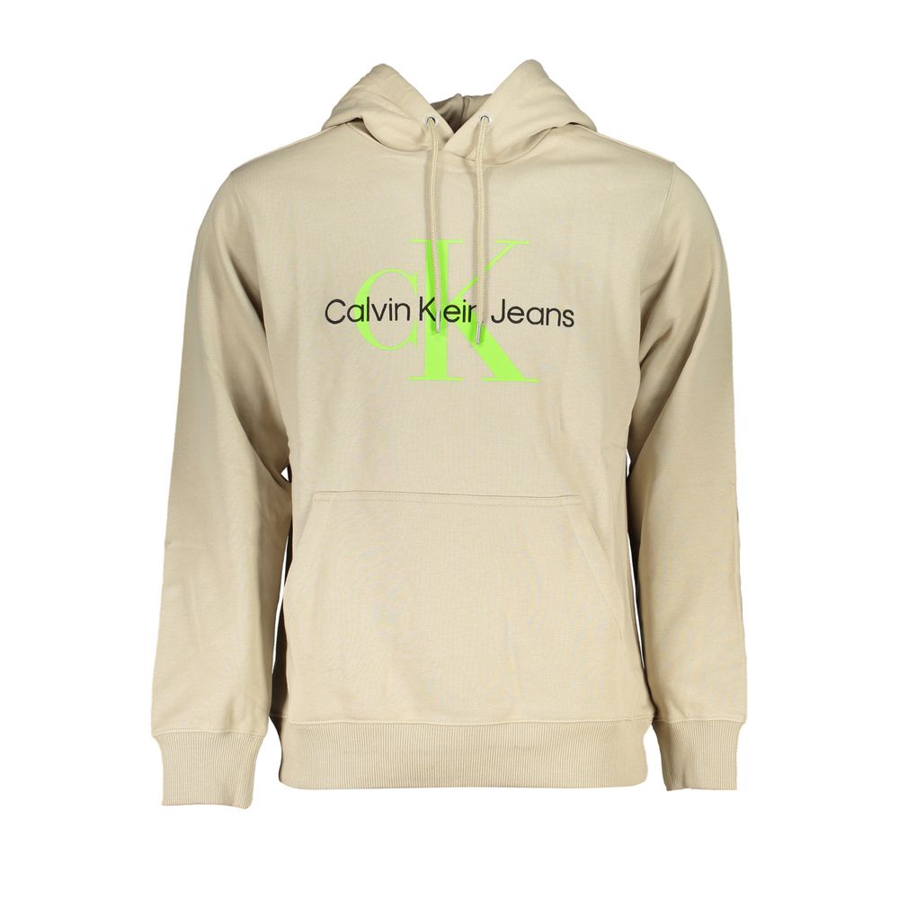 Calvin Klein Beige Hooded Cotton Sweatshirt