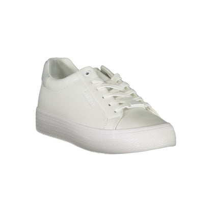 Calvin Klein Elegant White Sneakers with Contrast Detailing