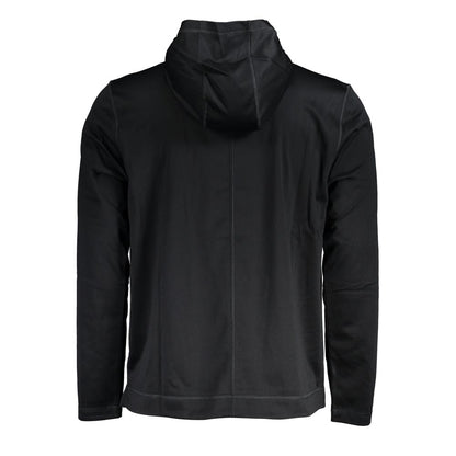 Calvin Klein Sleek Black Hooded Sweatshirt with Logo Print