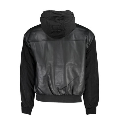 Calvin Klein Sleek Black Contrast-Trim Jacket with Hood