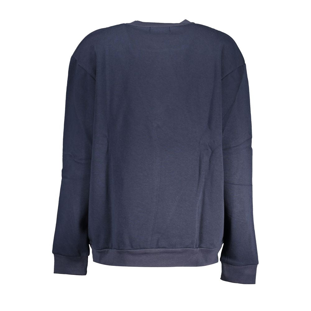 Cavalli Class Chic Blue Embroidered Fleece Sweatshirt