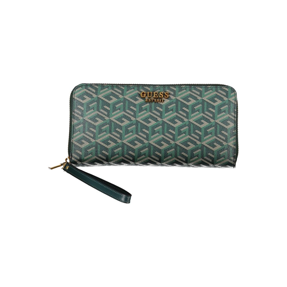 Guess Jeans Elegant Green Designer Wallet with Contrast Details