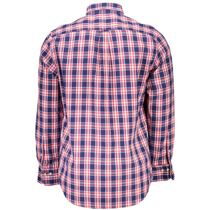 Gant Casual Blue Cotton Shirt with Button-Down Collar