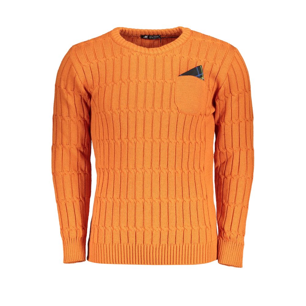 U.S. Grand Polo Twisted Crew Neck Orange Sweater