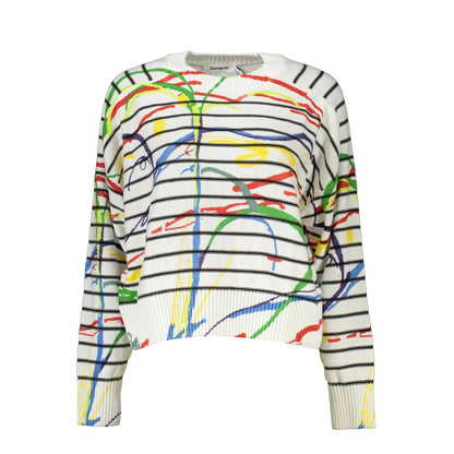 Desigual Chic Contrast Detail Crew Neck Sweater