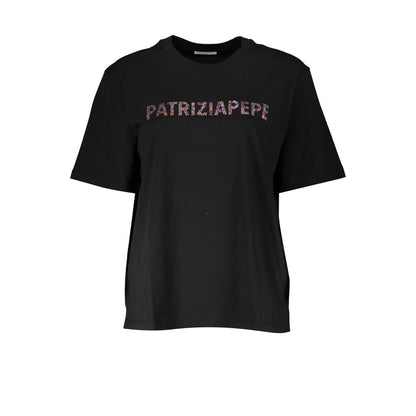 Patrizia Pepe Chic Rhinestone Crew Neck Tee