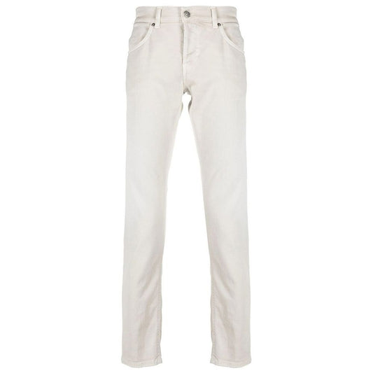 Dondup Cream-Colored Cotton Blend Trousers