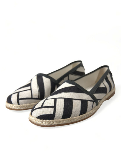 Dolce & Gabbana Chic Striped Luxury Leather Espadrilles