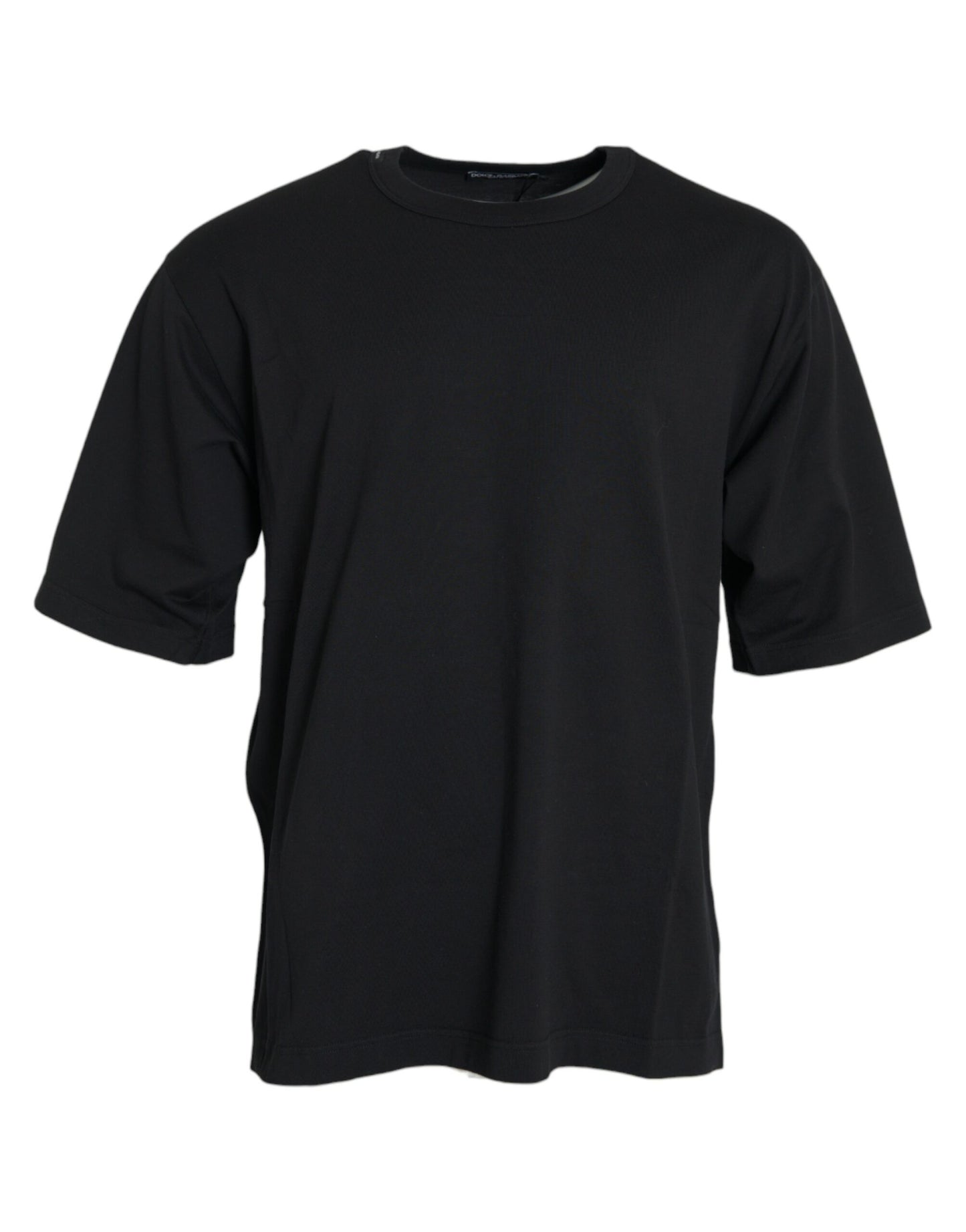 Dolce & Gabbana Black Logo Embossed Crew Neck Short Sleeves T-shirt