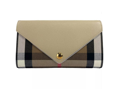 Burberry Hannah Small House Check Coca Leather Crossbody Bag