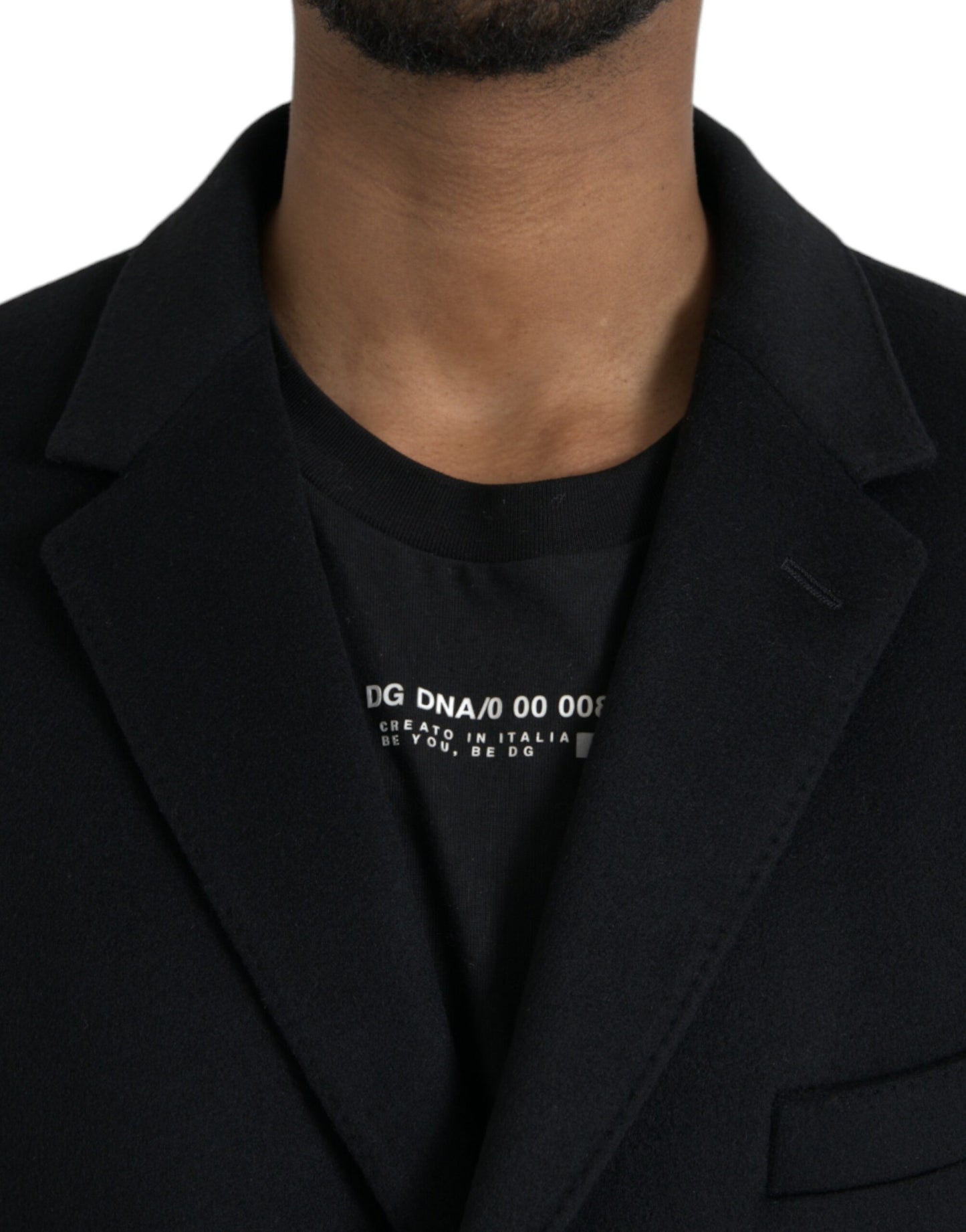 Dolce & Gabbana Black Wool Cashmere Trench Coat Jacket